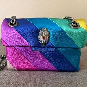 Kurt Geiger London Rainbow Metallic Kensington Leather Crossbody NWOT Bag